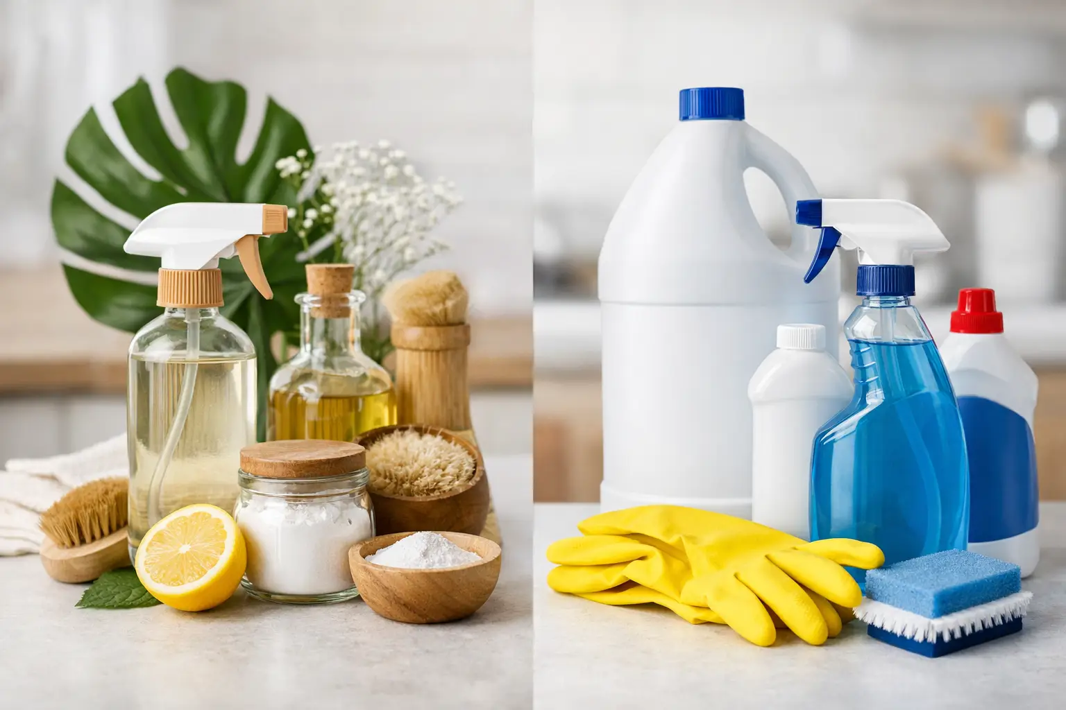 Natural Products vs Bleach Cleaners